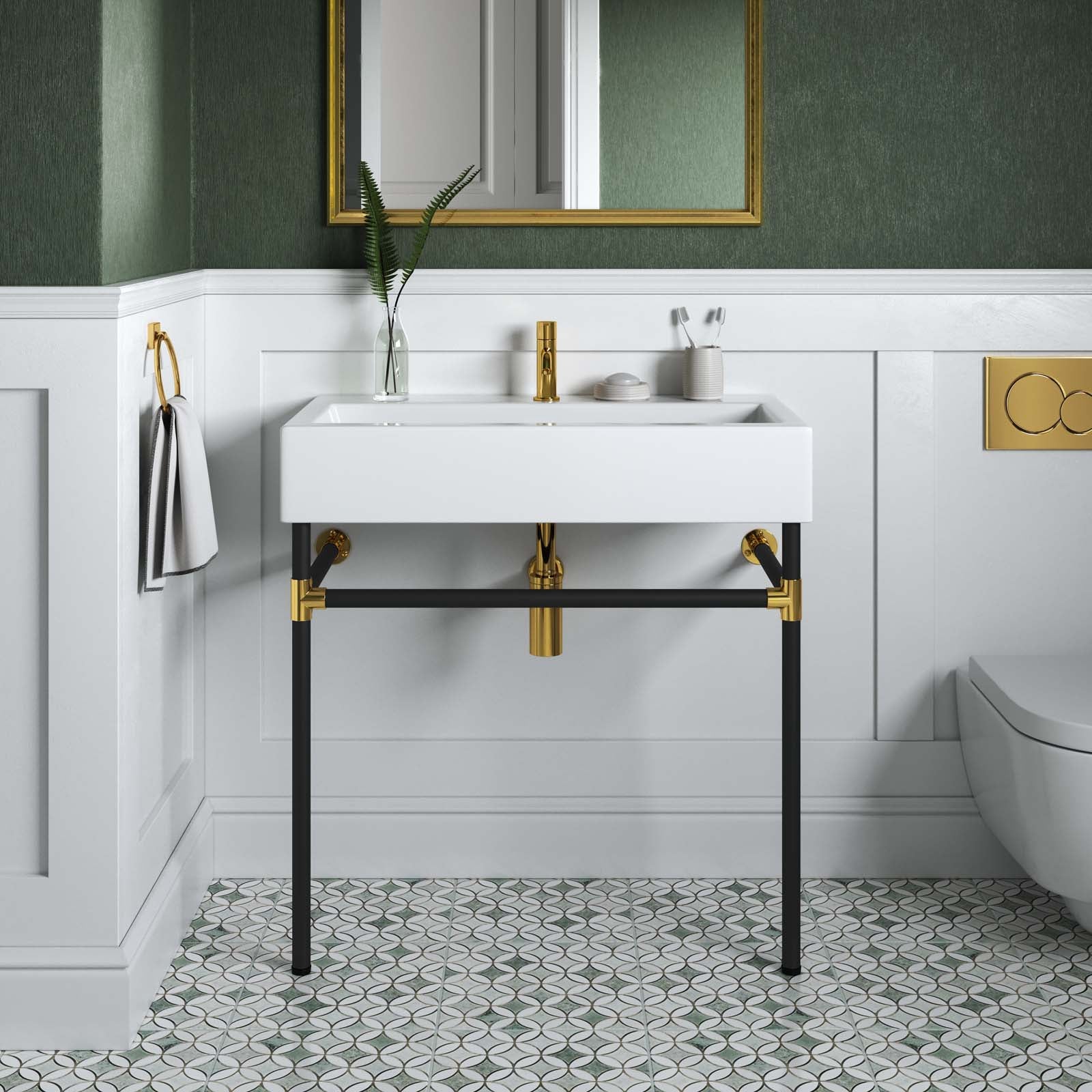 Redeem 32" Black Stainless Steel Wall-Mount Bathroom Vanity By Modway - EEI-5541 | Bathroom Accessories | Modishstore - 1