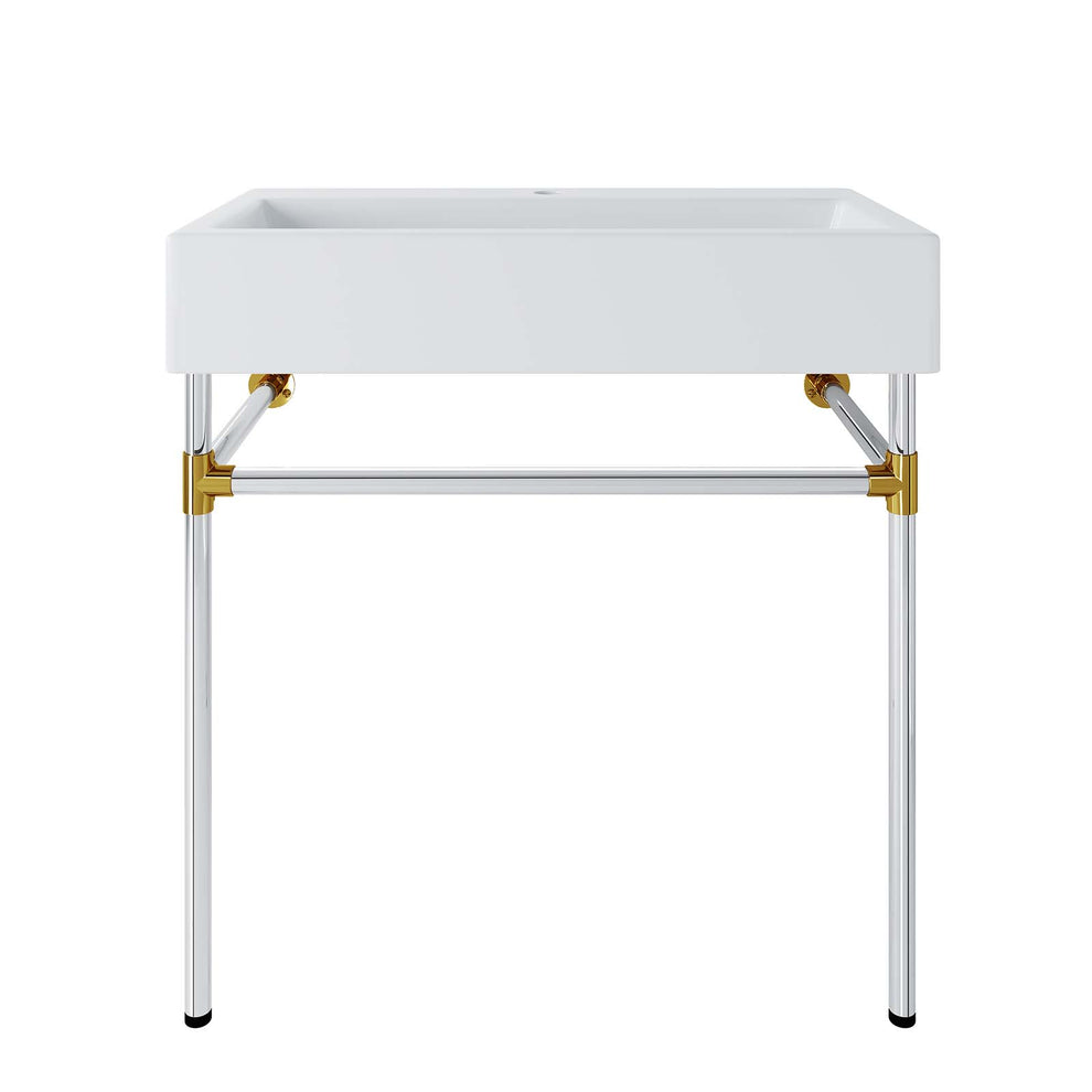 Redeem 32" Silver Stainless Steel Wall-Mount Bathroom Vanity By Modway - EEI-5542 | Bathroom Accessories | Modishstore - 2
