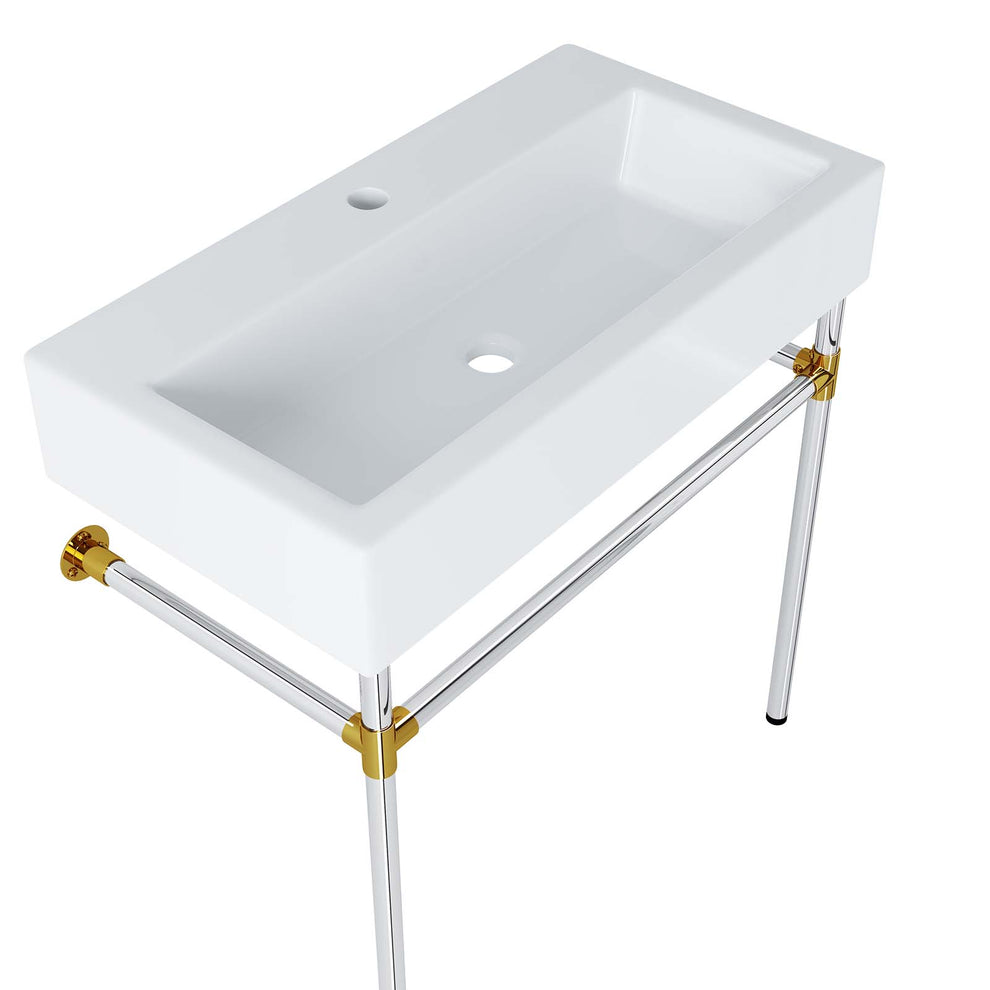 Redeem 32" Silver Stainless Steel Wall-Mount Bathroom Vanity By Modway - EEI-5542 | Bathroom Accessories | Modishstore - 3