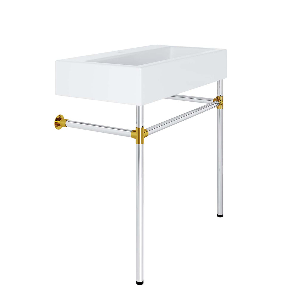 Redeem 32" Silver Stainless Steel Wall-Mount Bathroom Vanity By Modway - EEI-5542 | Bathroom Accessories | Modishstore - 4