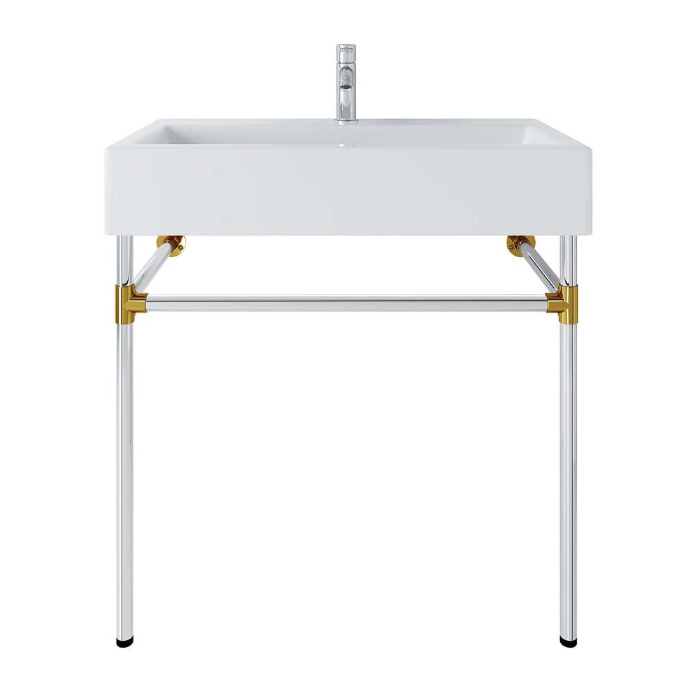 Redeem 32" Silver Stainless Steel Wall-Mount Bathroom Vanity By Modway - EEI-5542 | Bathroom Accessories | Modishstore - 6