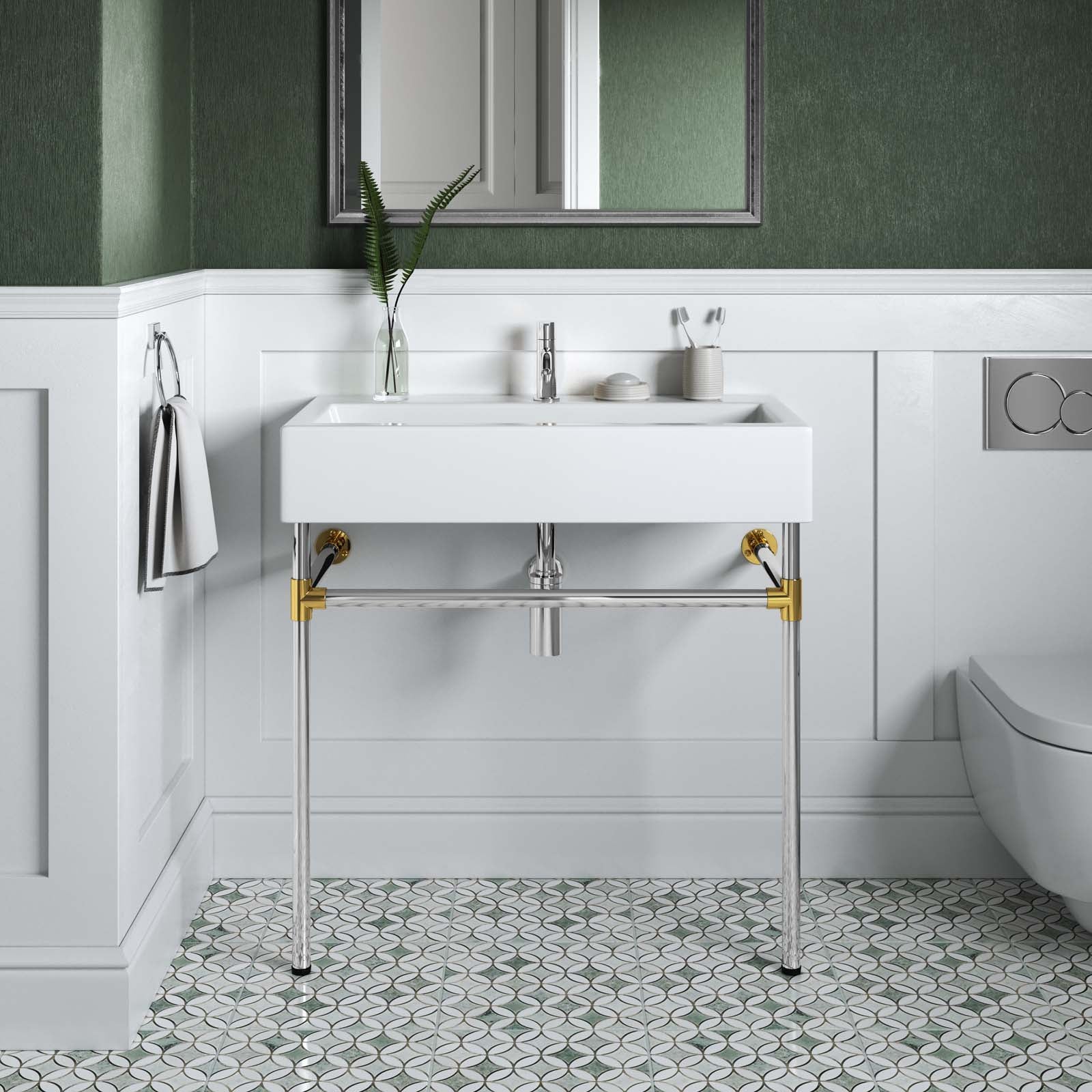 Redeem 32" Silver Stainless Steel Wall-Mount Bathroom Vanity By Modway - EEI-5542 | Bathroom Accessories | Modishstore - 1