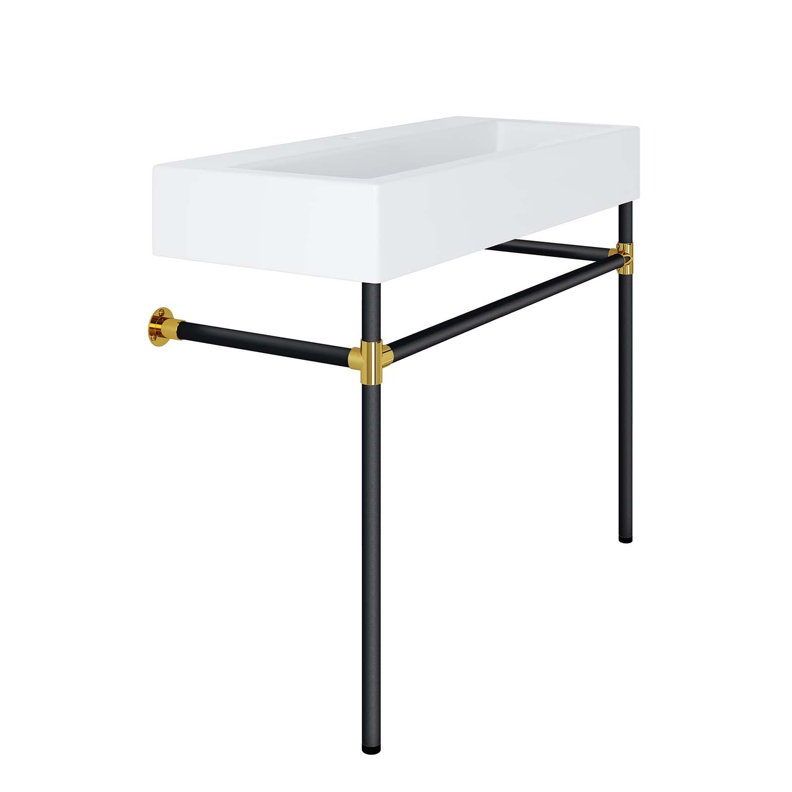 Redeem 40" Black Stainless Steel Wall-Mount Bathroom Vanity By Modway - EEI-5545 | Bathroom Accessories | Modishstore - 4