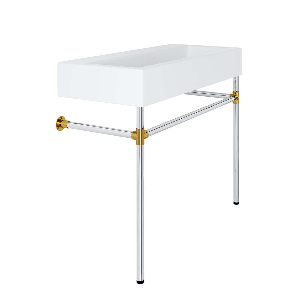 Redeem 40" Silver Stainless Steel Wall-Mount Bathroom Vanity By Modway - EEI-5546 | Bathroom Accessories | Modishstore - 4