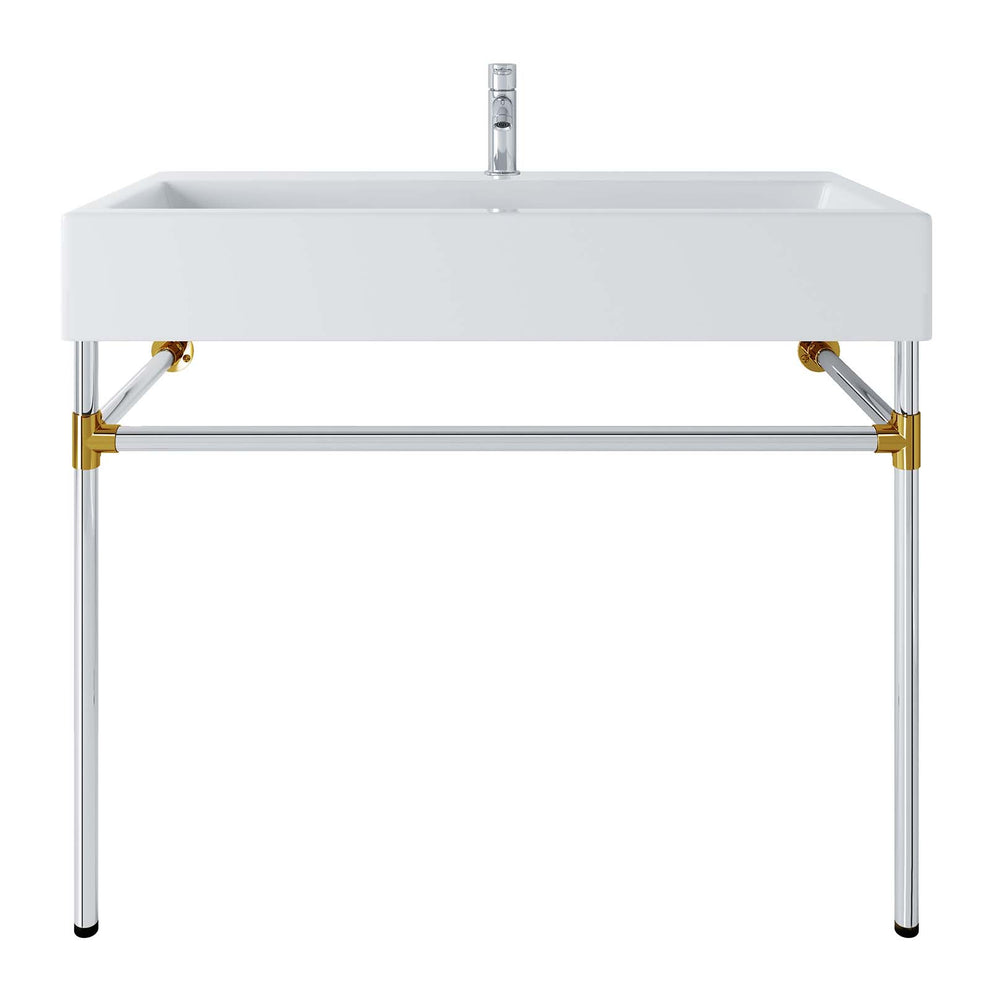 Redeem 40" Silver Stainless Steel Wall-Mount Bathroom Vanity By Modway - EEI-5546 | Bathroom Accessories | Modishstore - 6