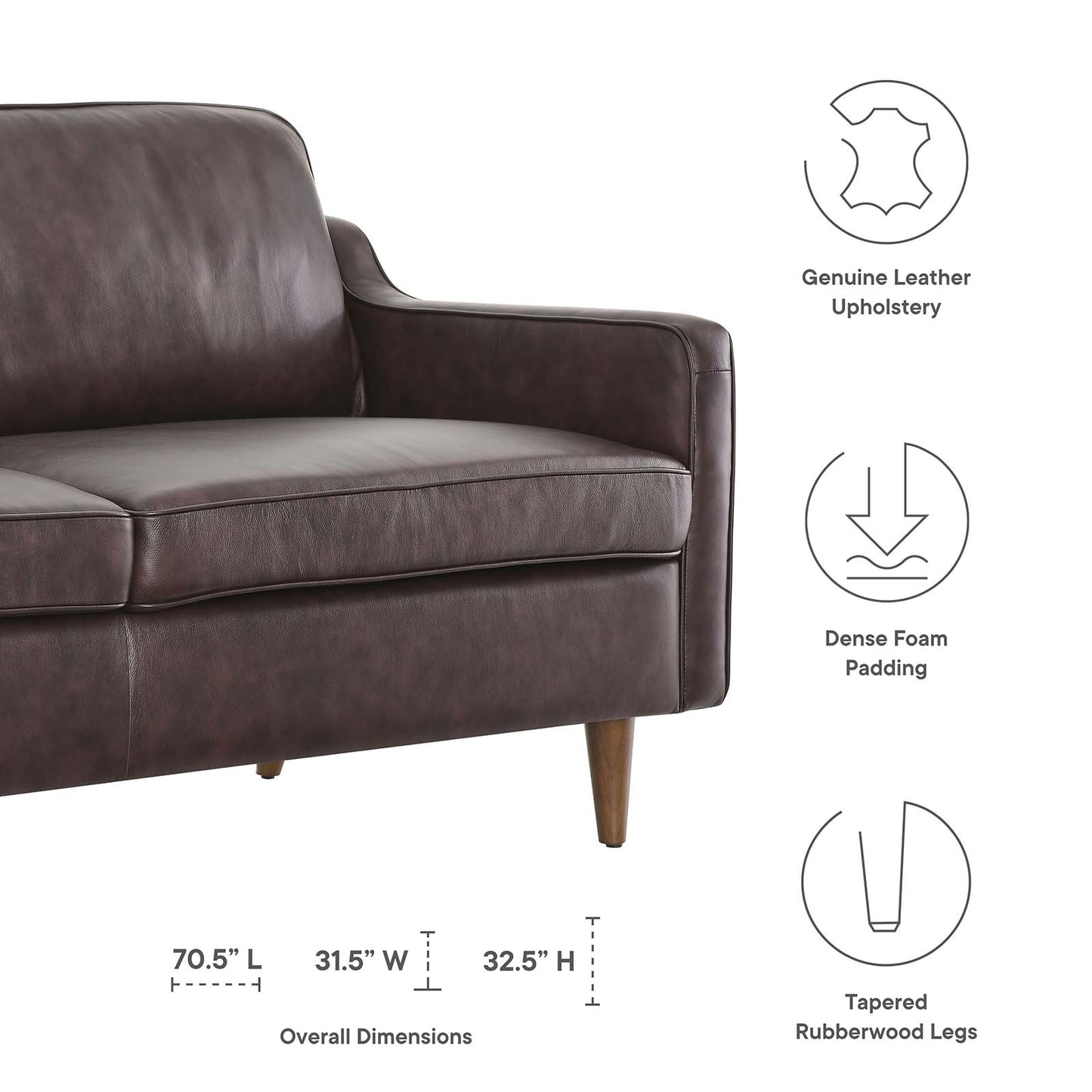 Impart Genuine Leather Sofa By Modway | Sofas | Modishstore-3