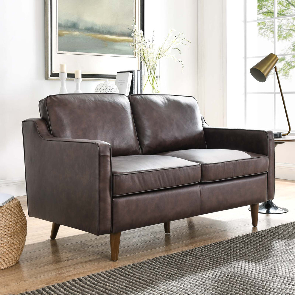 Impart Genuine Leather Loveseat By Modway - EEI-5554 | Loveseats | Modishstore - 1