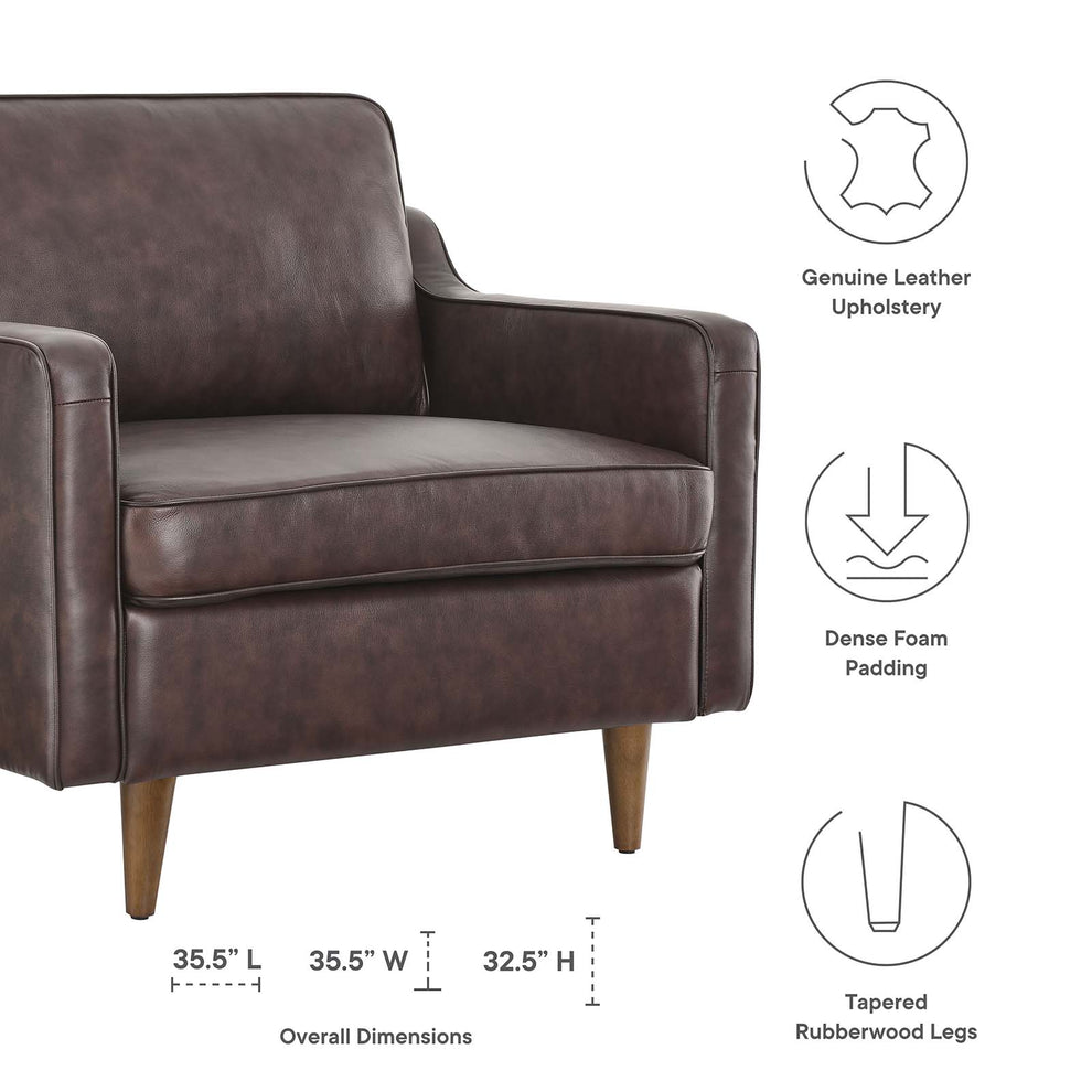 Impart Genuine Leather Armchair By Modway - EEI-5555 | Armchairs | Modishstore - 3