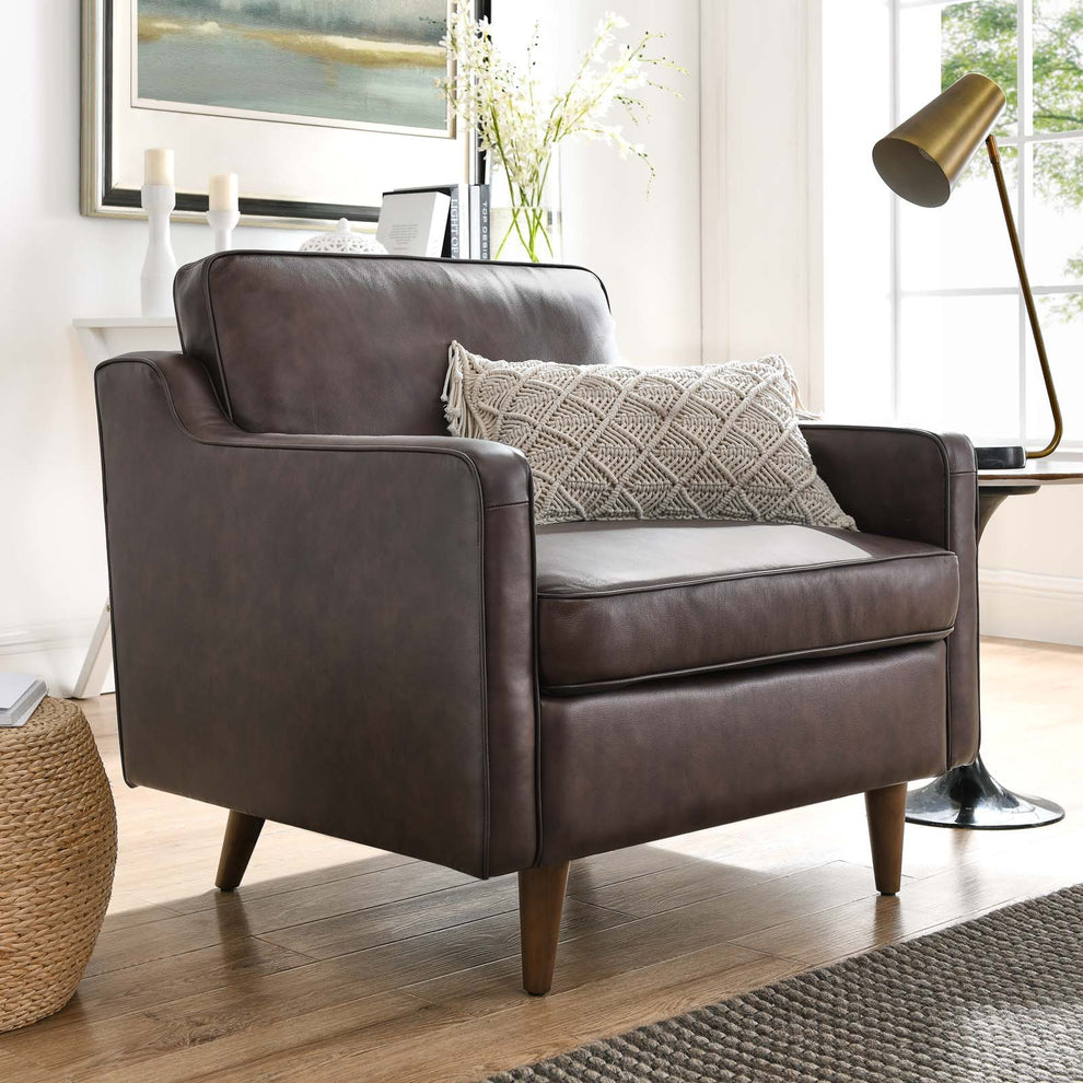 Impart Genuine Leather Armchair By Modway - EEI-5555 | Armchairs | Modishstore - 1