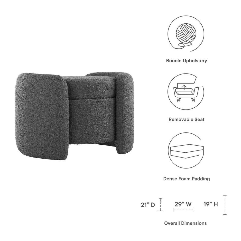 Modway Nebula Boucle Upholstered Upholstered Ottoman - EEI-5561 | Ottomans | Modishstore - 17