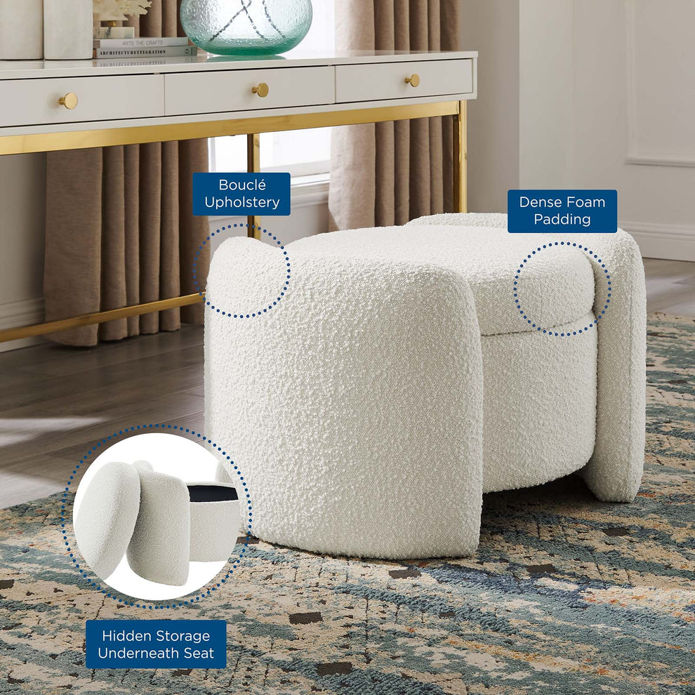 Modway Nebula Boucle Upholstered Upholstered Ottoman - EEI-5561 | Ottomans | Modishstore - 6