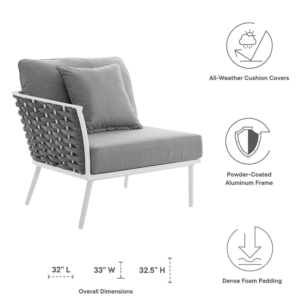 Stance Outdoor Patio Aluminum Left-Facing Armchair By Modway - EEI-5565 | Outdoor Chairs | Modishstore - 7