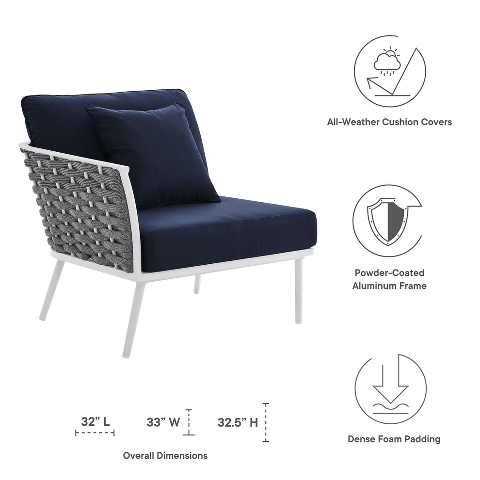 Stance Outdoor Patio Aluminum Left-Facing Armchair By Modway - EEI-5565 | Outdoor Chairs | Modishstore - 14