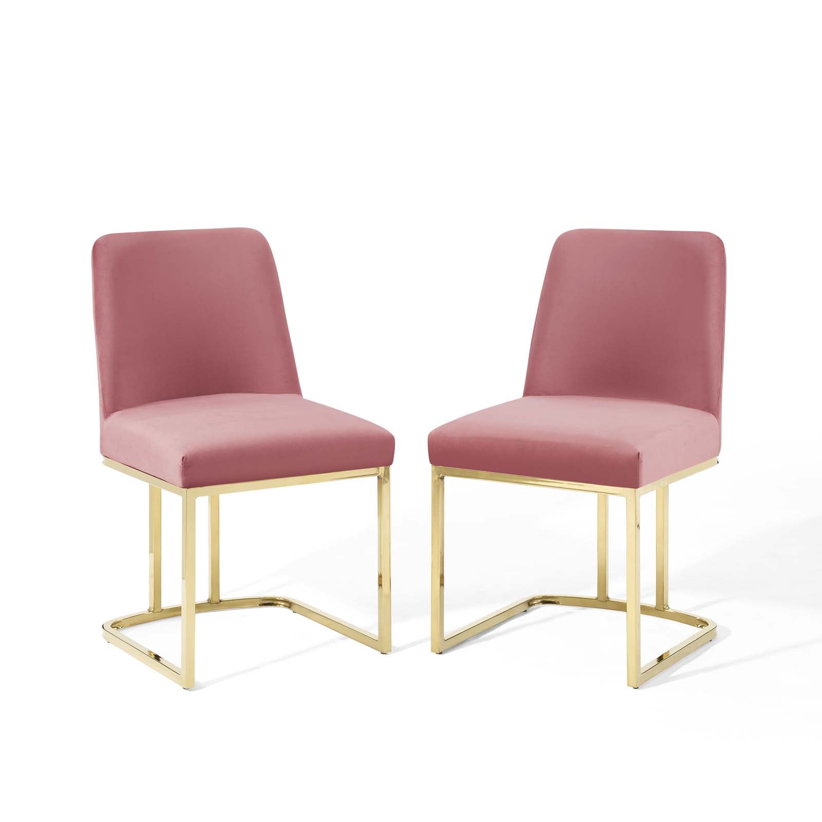 Amplify Sled Base Performance Velvet Dining Chairs - Set of 2 By Modway - EEI-5569 | Dining Chairs | Modishstore - 3