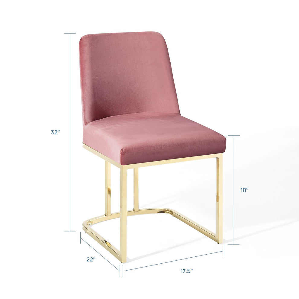 Amplify Sled Base Performance Velvet Dining Chairs - Set of 2 By Modway - EEI-5569 | Dining Chairs | Modishstore - 9