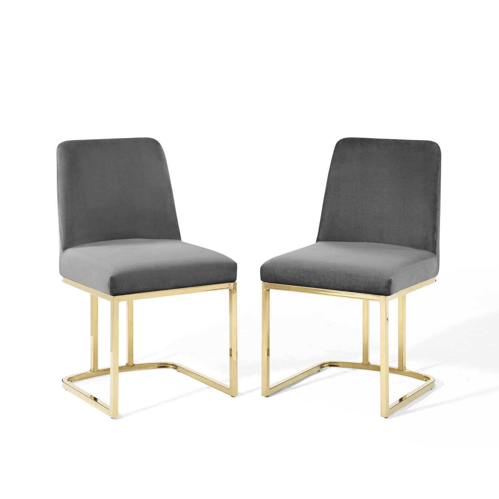 Amplify Sled Base Performance Velvet Dining Chairs - Set of 2 By Modway - EEI-5569 | Dining Chairs | Modishstore - 11