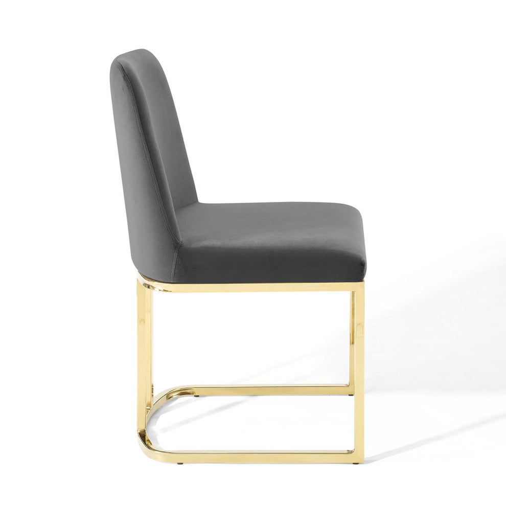 Amplify Sled Base Performance Velvet Dining Chairs - Set of 2 By Modway - EEI-5569 | Dining Chairs | Modishstore - 12
