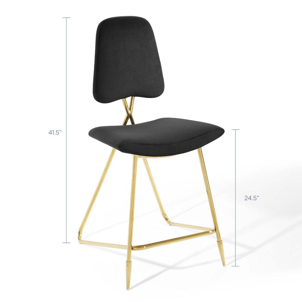 Ponder Counter Stool Performance Velvet Set of 2 By Modway - EEI-5572 | Counter Stools | Modishstore - 3