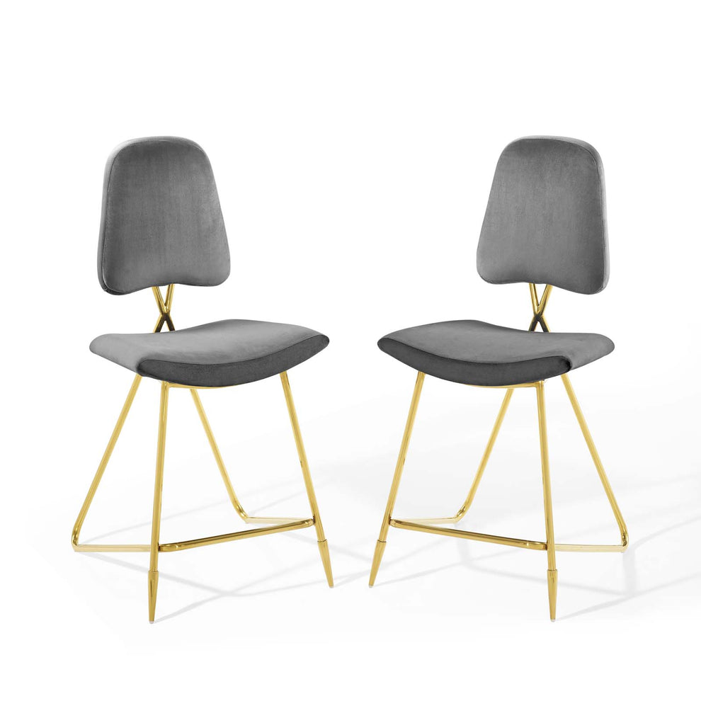 Ponder Counter Stool Performance Velvet Set of 2 By Modway - EEI-5572 | Counter Stools | Modishstore - 6