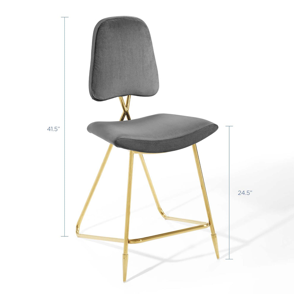 Ponder Counter Stool Performance Velvet Set of 2 By Modway - EEI-5572 | Counter Stools | Modishstore - 8