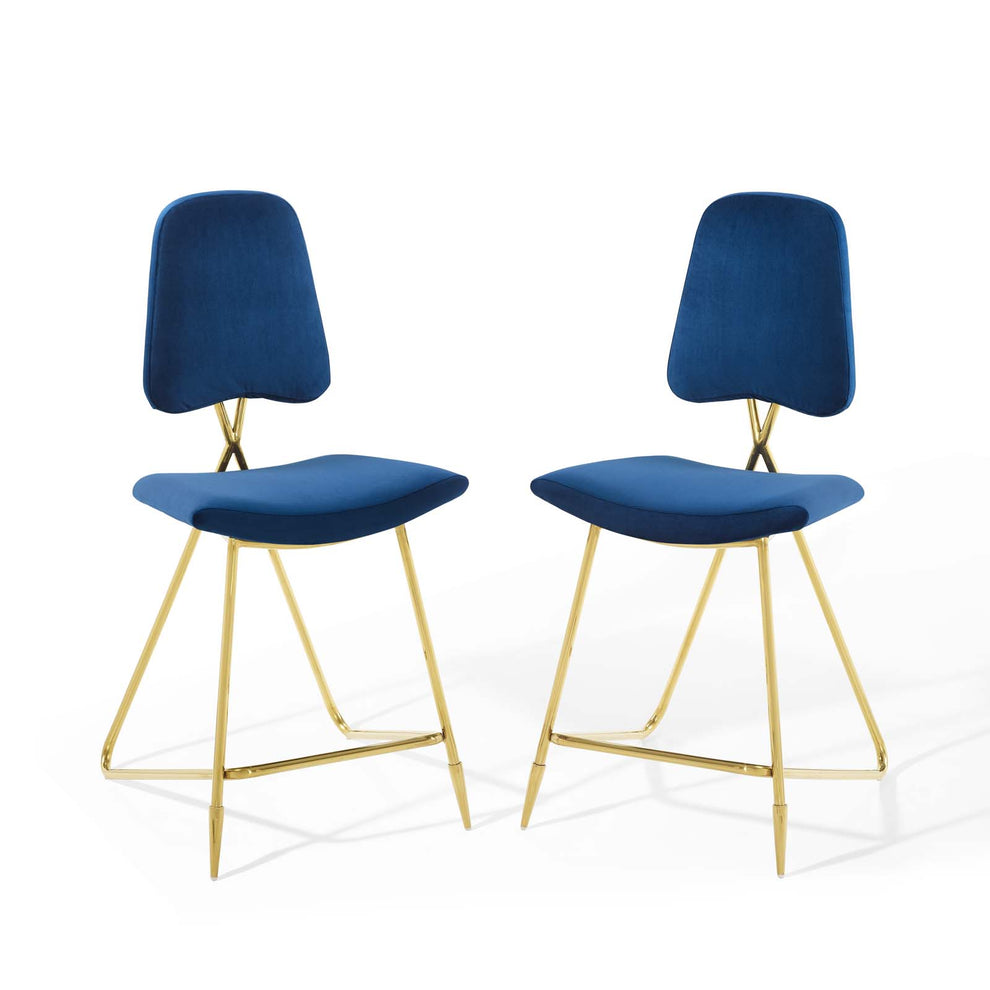 Ponder Counter Stool Performance Velvet Set of 2 By Modway - EEI-5572 | Counter Stools | Modishstore - 11