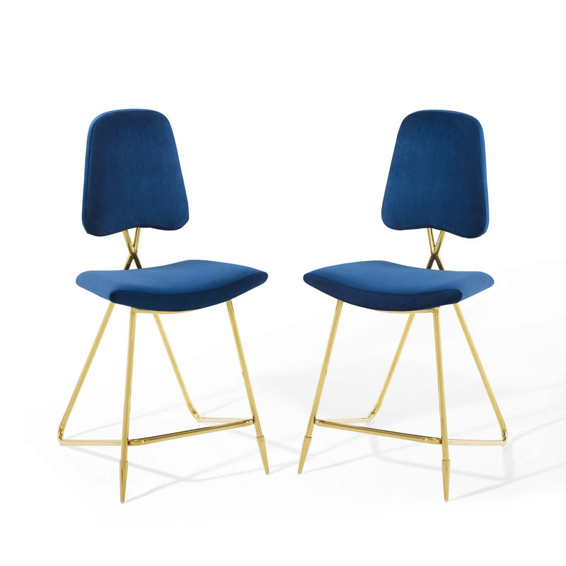Ponder Counter Stool Performance Velvet Set of 2 By Modway - EEI-5572 | Counter Stools | Modishstore - 11