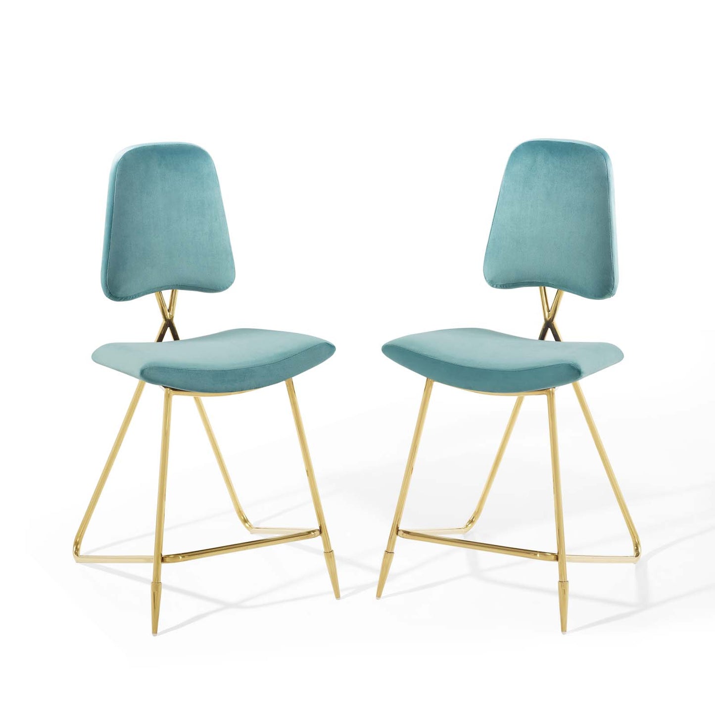 Ponder Counter Stool Performance Velvet Set of 2 By Modway - EEI-5572 | Counter Stools | Modishstore - 16