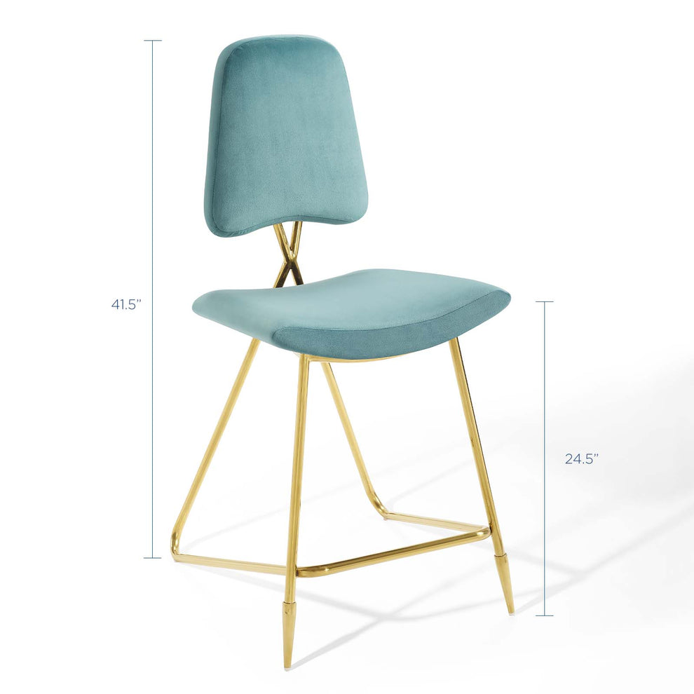 Ponder Counter Stool Performance Velvet Set of 2 By Modway - EEI-5572 | Counter Stools | Modishstore - 18
