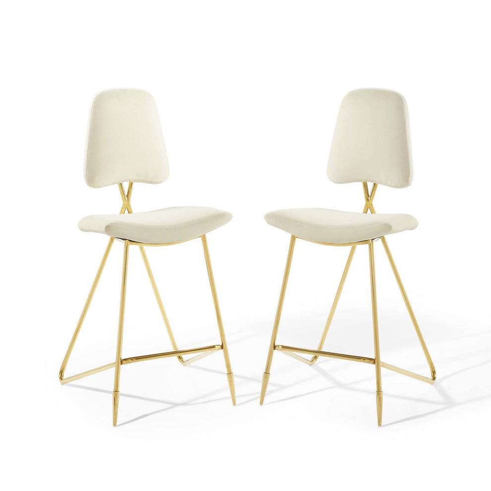 Ponder Bar Stool Performance Velvet Set of 2 By Modway - EEI-5573 | Bar Stools | Modishstore - 7