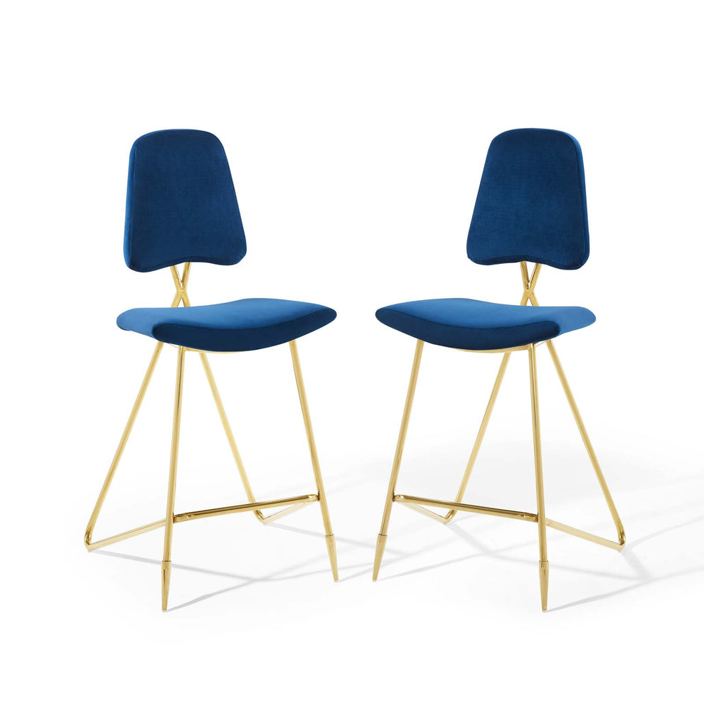 Ponder Bar Stool Performance Velvet Set of 2 By Modway - EEI-5573 | Bar Stools | Modishstore - 12
