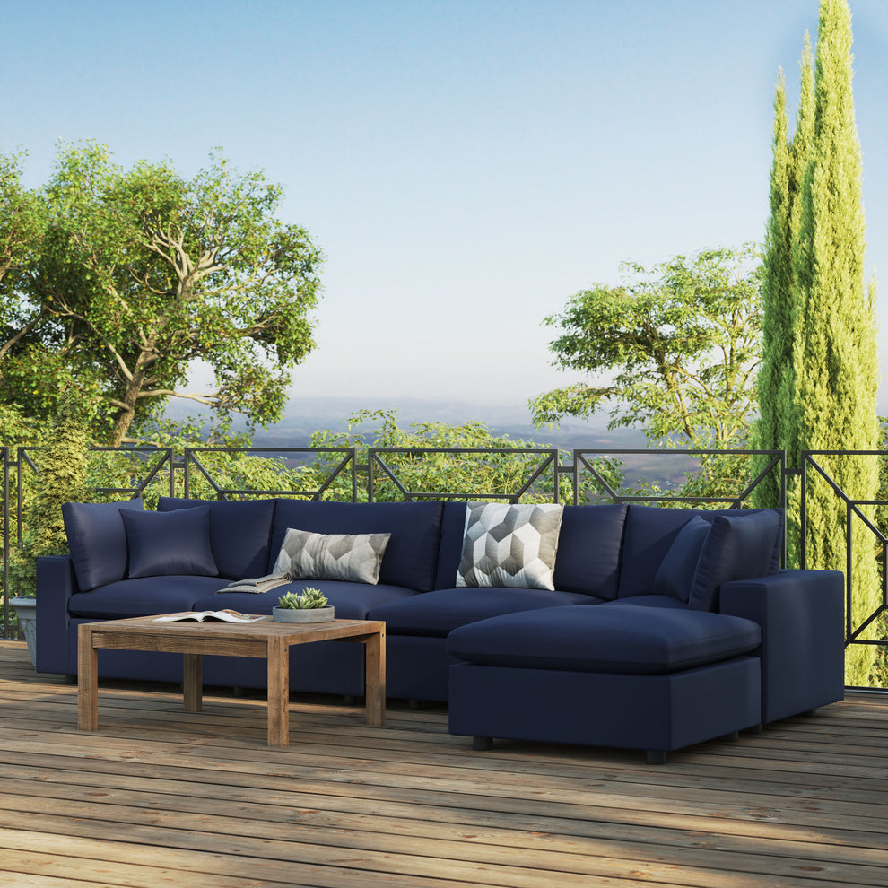 Modway Commix 5-Piece Outdoor Patio Sectional Sofa - EEI-5583 | Outdoor Sofas, Loveseats & Sectionals | Modishstore - 9