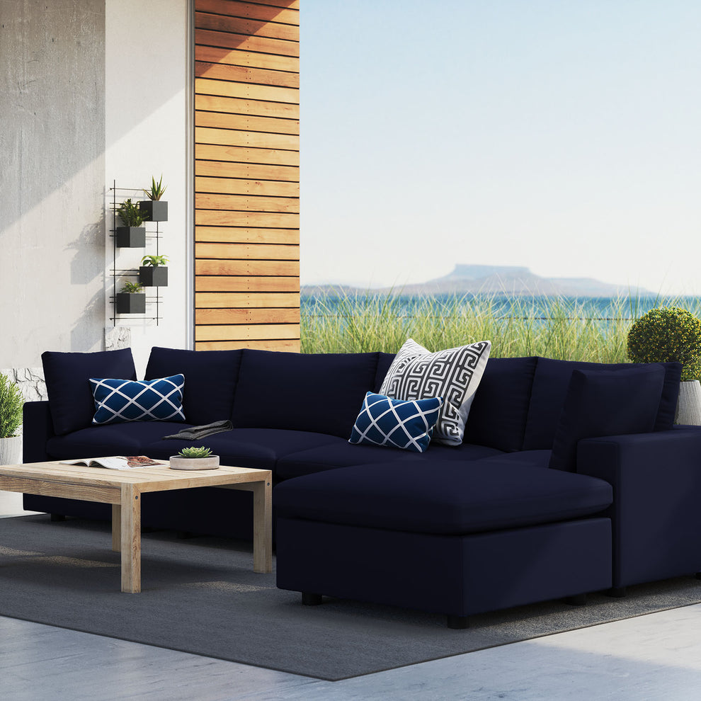 Modway Commix 5-Piece Sunbrella® Outdoor Patio Sectional Sofa - EEI-5584 | Outdoor Sofas, Loveseats & Sectionals | Modishstore - 1