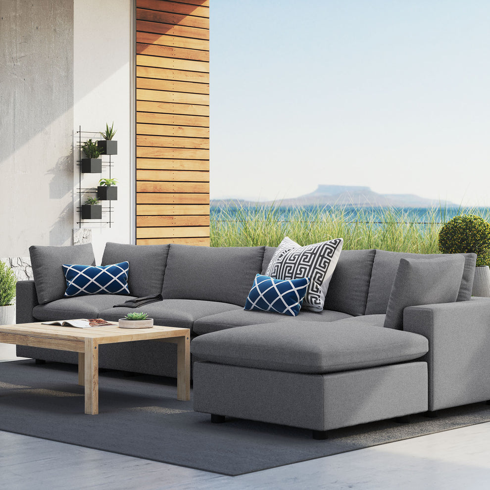 Modway Commix 5-Piece Sunbrella® Outdoor Patio Sectional Sofa - EEI-5584 | Outdoor Sofas, Loveseats & Sectionals | Modishstore - 9