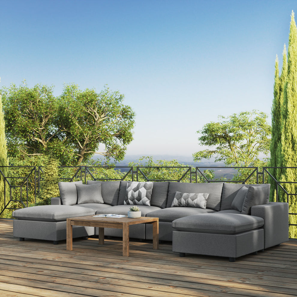 Modway Commix 6-Piece Outdoor Patio Sectional Sofa - EEI-5585 | Outdoor Sofas, Loveseats & Sectionals | Modishstore - 1
