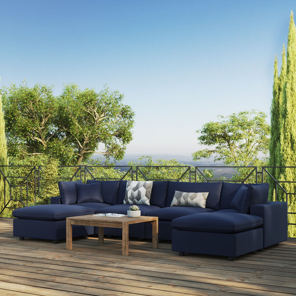 Modway Commix 6-Piece Outdoor Patio Sectional Sofa - EEI-5585 | Outdoor Sofas, Loveseats & Sectionals | Modishstore - 9