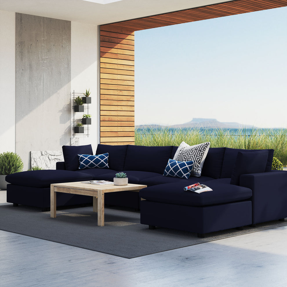Modway Commix 6-Piece Sunbrella® Outdoor Patio Sectional Sofa - EEI-5586 | Outdoor Sofas, Loveseats & Sectionals | Modishstore - 1