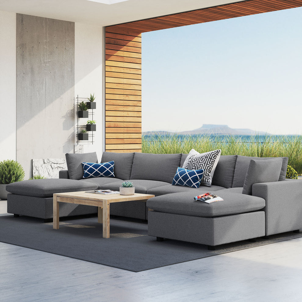 Modway Commix 6-Piece Sunbrella® Outdoor Patio Sectional Sofa - EEI-5586 | Outdoor Sofas, Loveseats & Sectionals | Modishstore - 9
