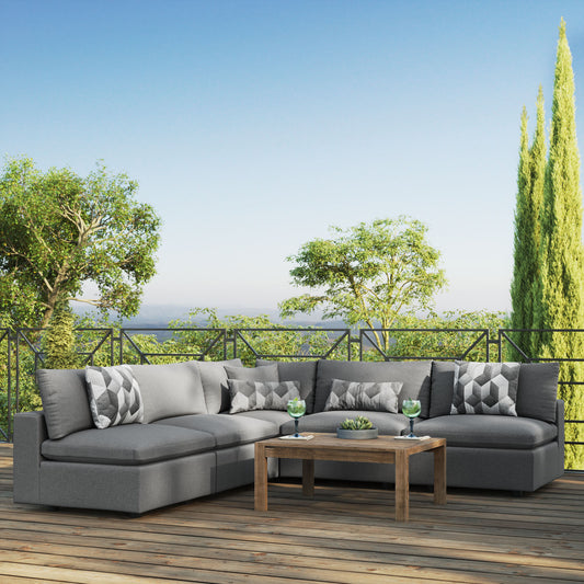 Modway Commix 5-Piece Outdoor Patio Sectional Sofa | Outdoor Sofas, Loveseats & Sectionals | Modishstore