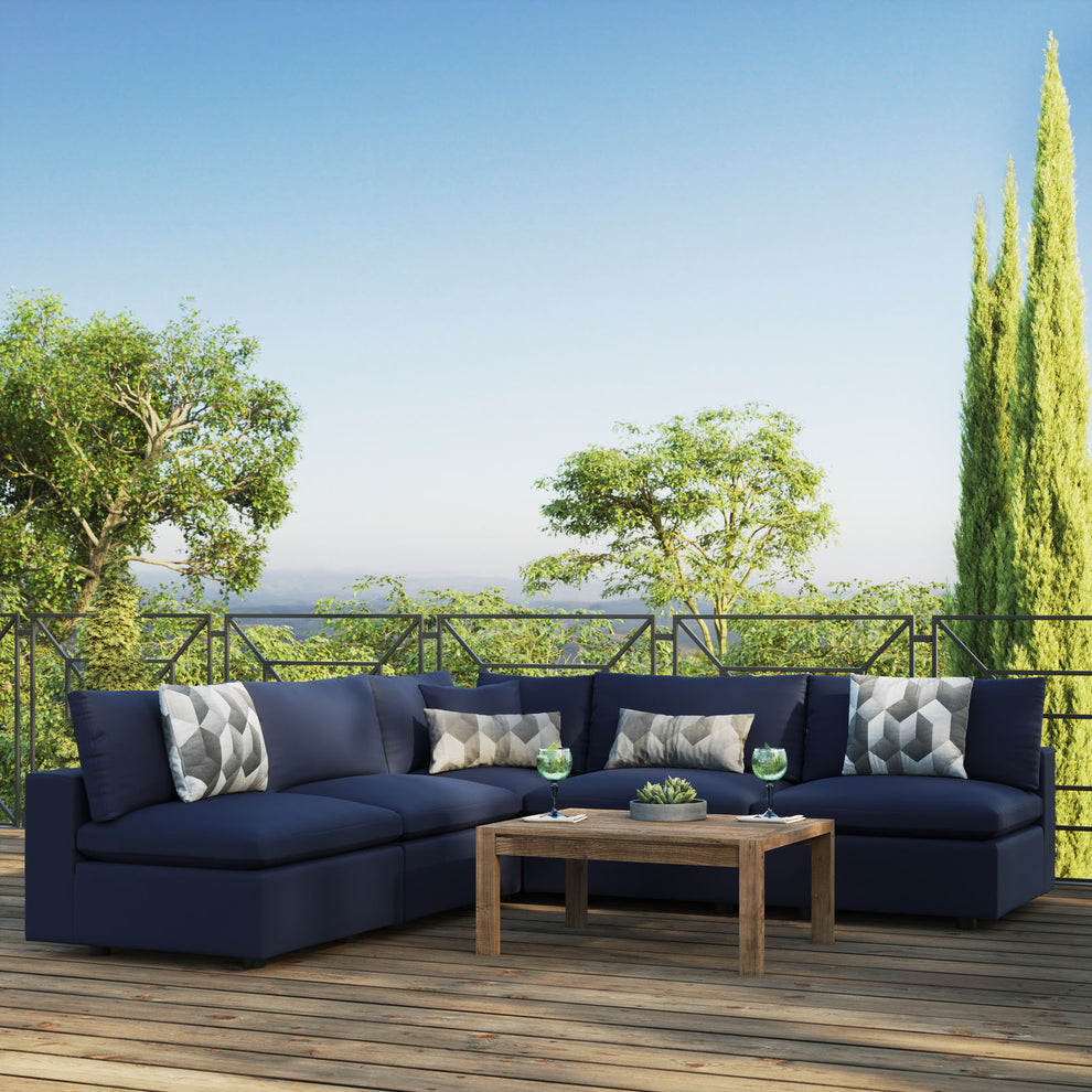 Modway Commix 5-Piece Outdoor Patio Sectional Sofa - EEI-5587 | Outdoor Sofas, Loveseats & Sectionals | Modishstore - 9