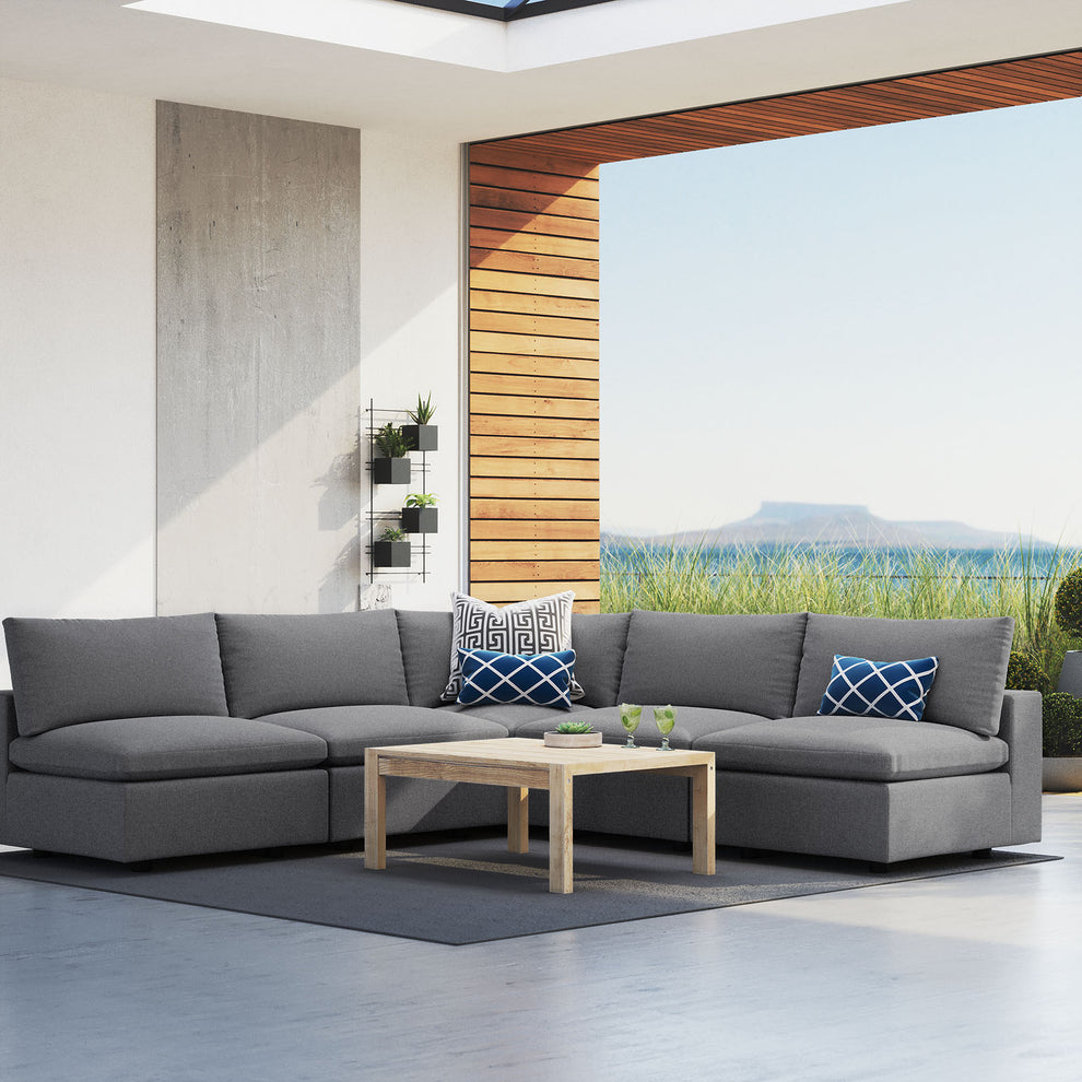 Modway Commix 5-Piece Sunbrella® Outdoor Patio Sectional Sofa - EEI-5588 | Outdoor Sofas, Loveseats & Sectionals | Modishstore - 9