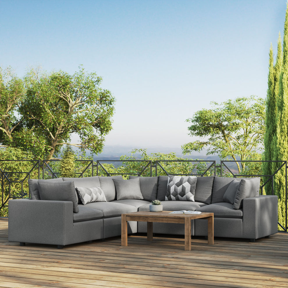 Modway Commix 5-Piece Outdoor Patio Sectional Sofa - EEI-5589 | Outdoor Sofas, Loveseats & Sectionals | Modishstore - 1