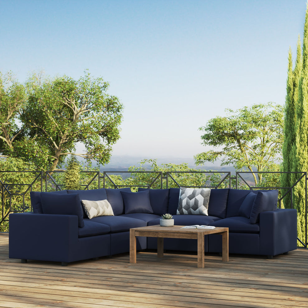 Modway Commix 5-Piece Outdoor Patio Sectional Sofa - EEI-5589 | Outdoor Sofas, Loveseats & Sectionals | Modishstore - 9