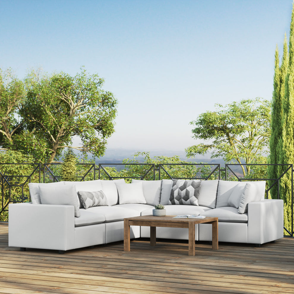 Modway Commix 5-Piece Outdoor Patio Sectional Sofa - EEI-5589 | Outdoor Sofas, Loveseats & Sectionals | Modishstore - 17