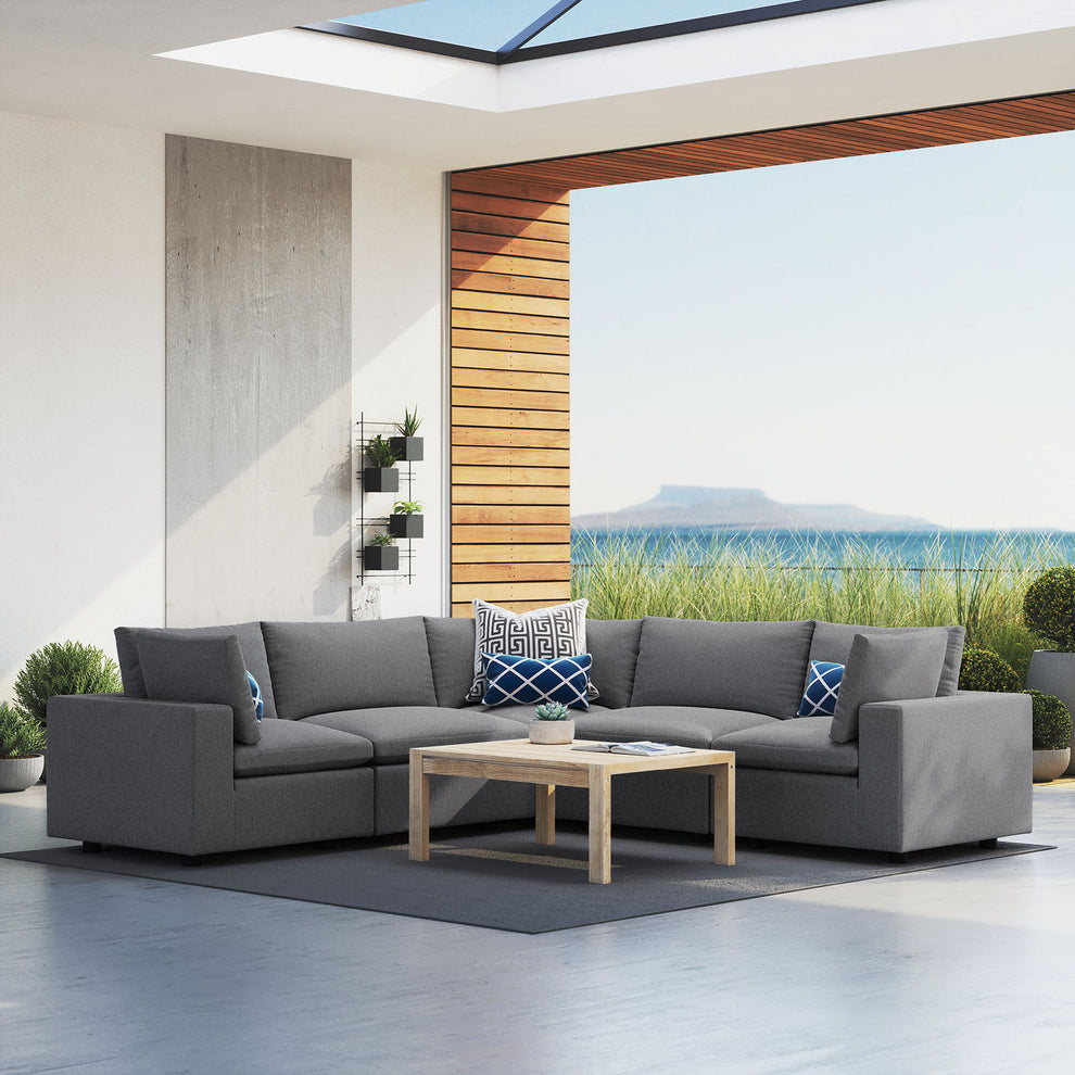Modway Commix 5-Piece Sunbrella® Outdoor Patio Sectional Sofa - EEI-5590 | Outdoor Sofas, Loveseats & Sectionals | Modishstore - 9