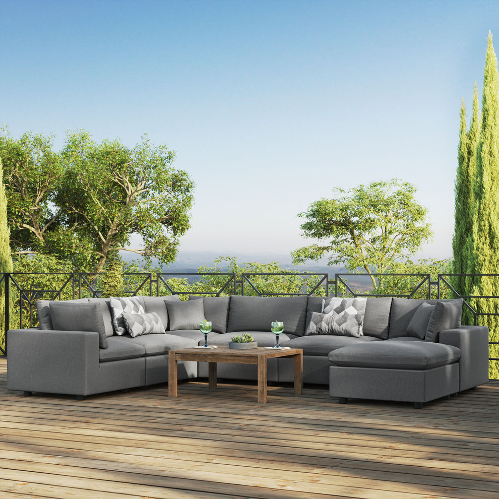 Modway Commix 7-Piece Outdoor Patio Sectional Sofa - EEI-5591 | Outdoor Sofas, Loveseats & Sectionals | Modishstore - 1