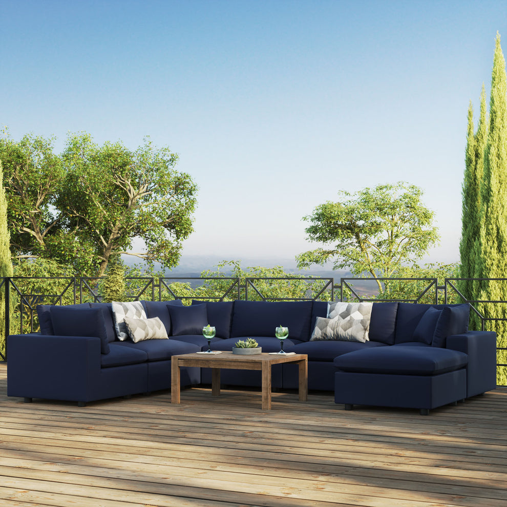 Modway Commix 7-Piece Outdoor Patio Sectional Sofa - EEI-5591 | Outdoor Sofas, Loveseats & Sectionals | Modishstore - 9
