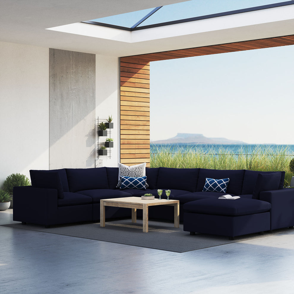 Modway Commix 7-Piece Sunbrella® Outdoor Patio Sectional Sofa - EEI-5592 | Outdoor Sofas, Loveseats & Sectionals | Modishstore - 1