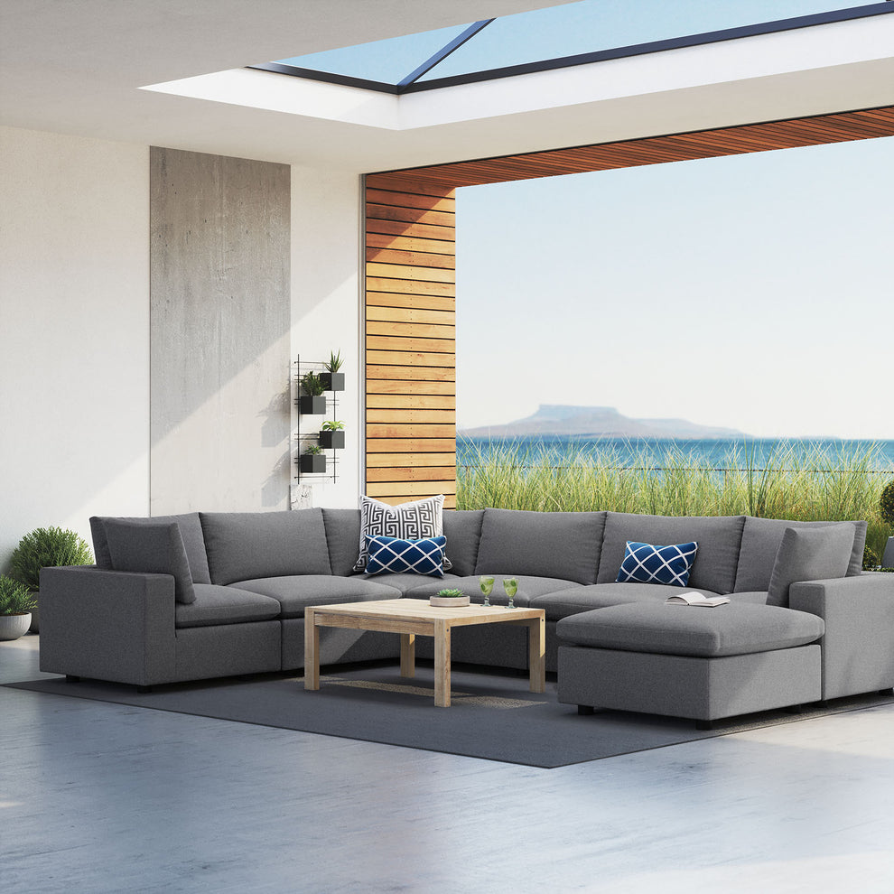Modway Commix 7-Piece Sunbrella® Outdoor Patio Sectional Sofa - EEI-5592 | Outdoor Sofas, Loveseats & Sectionals | Modishstore - 9