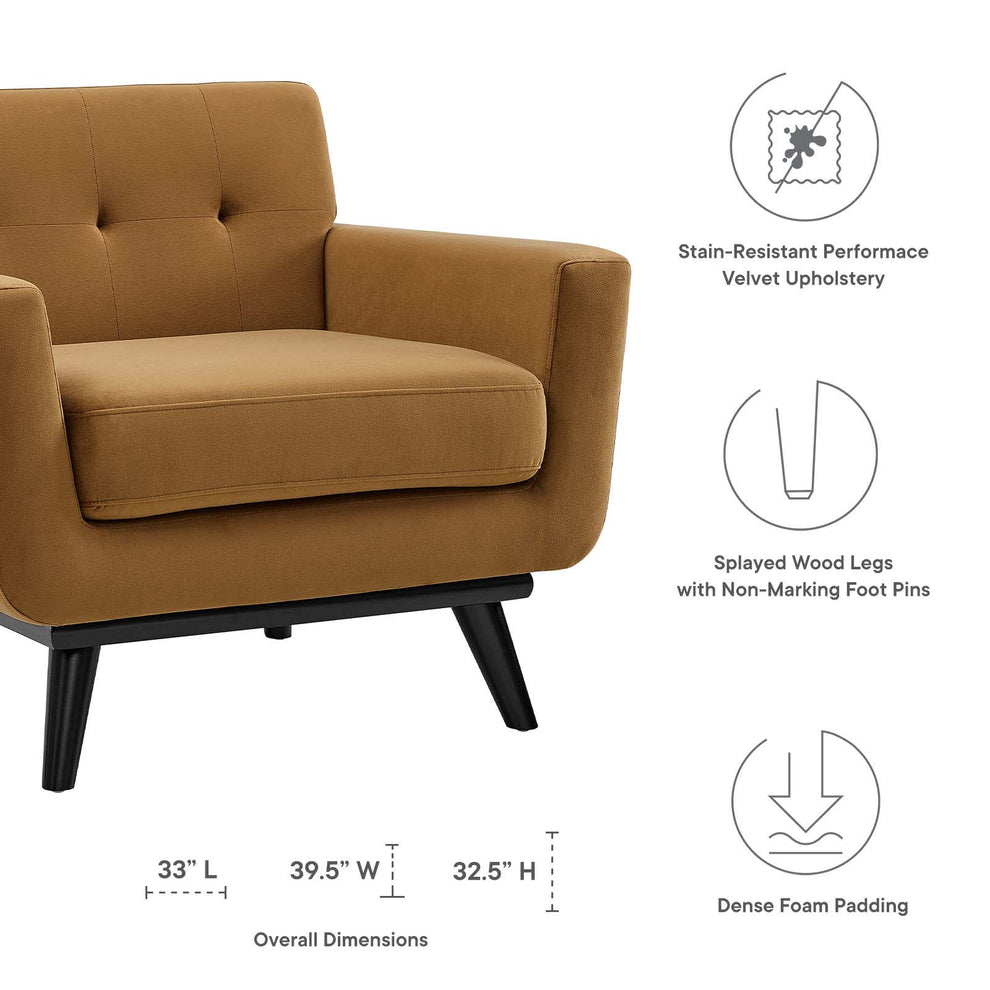 Engage Performance Velvet Armchair By Modway - EEI-5598 | Armchairs | Modishstore - 8