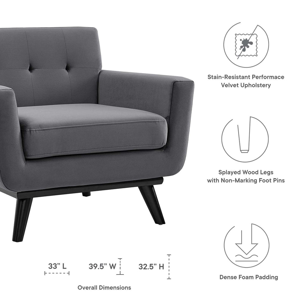 Engage Performance Velvet Armchair By Modway - EEI-5598 | Armchairs | Modishstore - 24